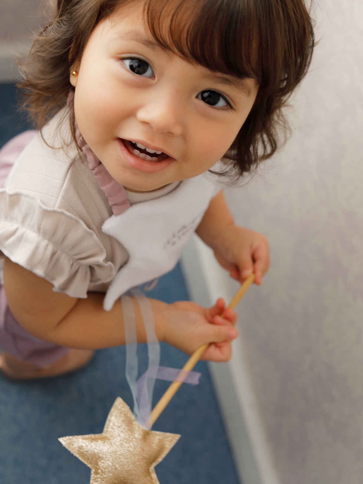 スタイ（よだれかけ）|moc mof（モクモフ）スタースタイ、ブルマ、ステッキ3点セット｜出産 祝い|パープルピンク