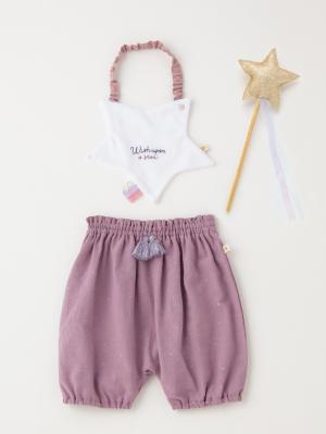 スタイ（よだれかけ）|moc mof（モクモフ）スタースタイ、ブルマ、ステッキ3点セット｜出産 祝い|パープルピンク