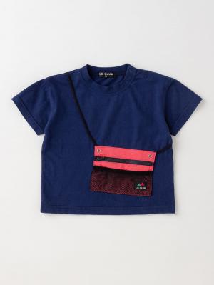 ベビートップス|【LB CLUB】サコッシュ付きTシャツ|ネイビー