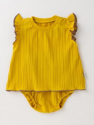 ベビー ワンピース|MAKE YOUR DAY（メイクユアデイ）プリーツセットアップ|イエロー