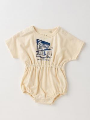 ロンパース・カバーオール|OCEAN&GROUND（オーシャンアンドグラウンド）プリントドルマンボディ|オフホワイト