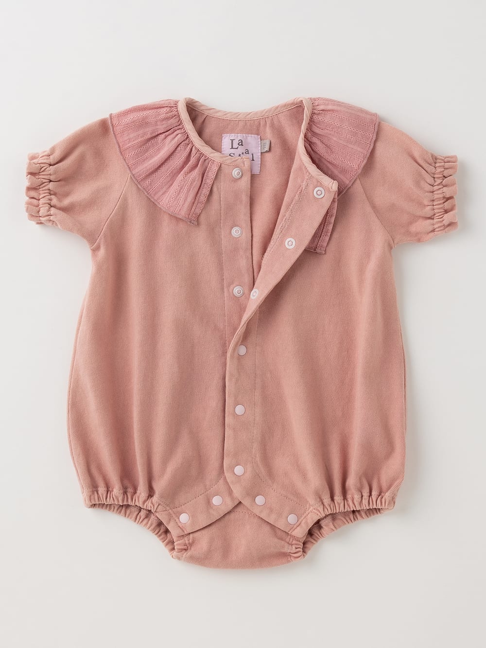 ロンパース・カバーオール|La Stella（ラ ステラ）フリルカラーボディ|ピンク