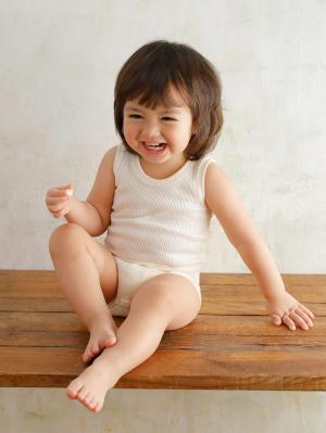 コンビ肌着・新生児/ベビー肌着|La Stella（ラ ステラ）リブタンクトップボディ2枚セット|オフ×ピンク