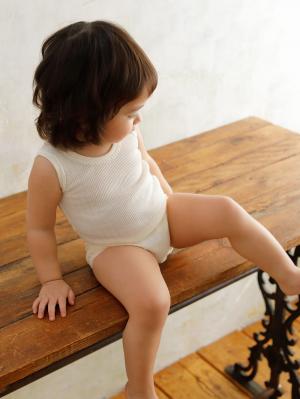 コンビ肌着・新生児/ベビー肌着|La Stella（ラ ステラ）リブタンクトップボディ2枚セット|オフ×ピンク