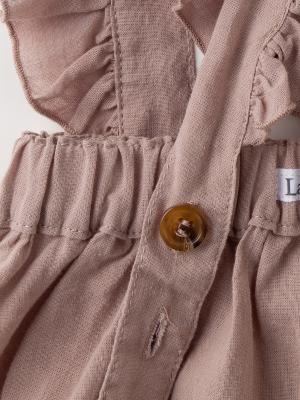 ベビー パンツ|La Stella(ラ ステラ)コットンリネンフリルショルダーサロペット