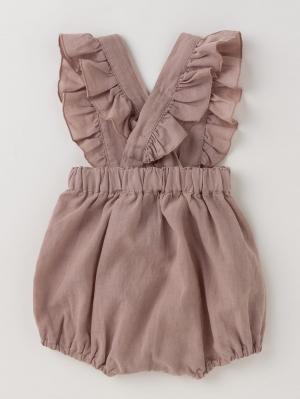 ベビー パンツ|La Stella(ラ ステラ)コットンリネンフリルショルダーサロペット