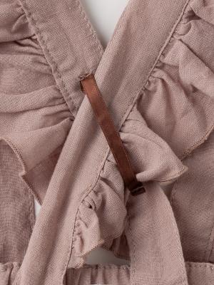 ベビー パンツ|La Stella(ラ ステラ)コットンリネンフリルショルダーサロペット