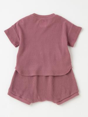 ベビートップス|La Stella(ラ ステラ)ワッフルTシャツ&パンツ セットアップ