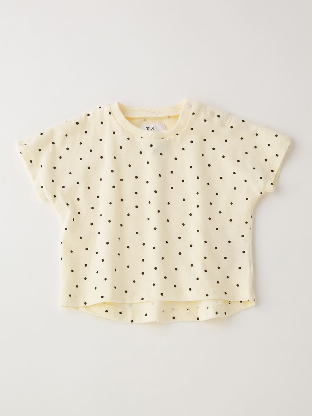 ベビートップス|La Stella（ラ ステラ）ガーゼ天竺ドットプリント セットアップ|アイボリー