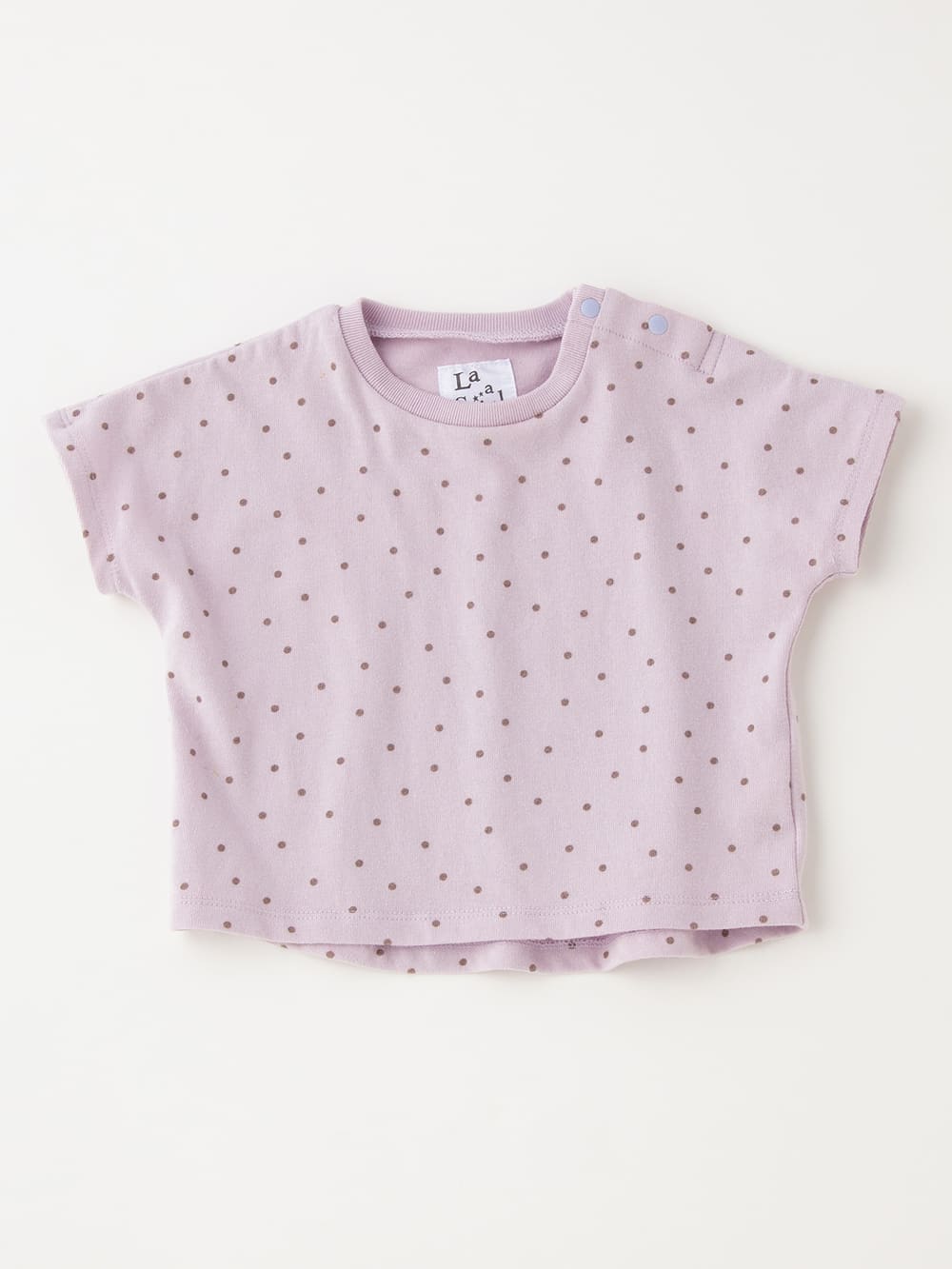 ベビートップス|La Stella（ラ ステラ）ガーゼ天竺ドットプリント セットアップ|ラベンダー