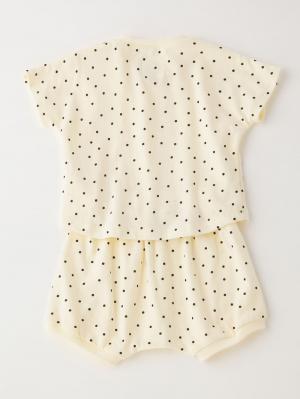 ベビートップス|La Stella（ラ ステラ）ガーゼ天竺ドットプリント セットアップ