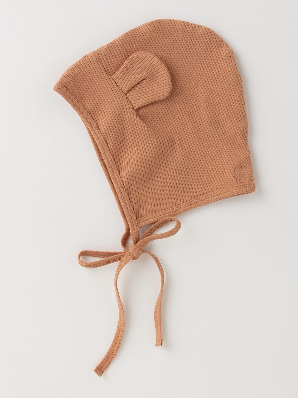 ロンパース・カバーオール|La Stella（ラ ステラ）リブボディ＆キャップ2点セット|ブラウン