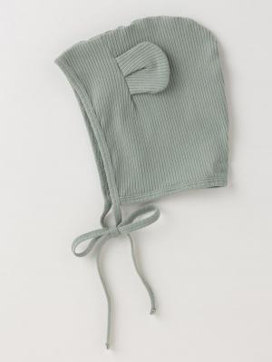 ロンパース・カバーオール|La Stella（ラ ステラ）リブボディ＆キャップ2点セット|ライトグリーン