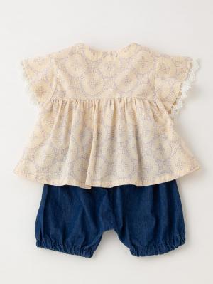 ベビー ブルマ|La Stella（ラ ステラ）タイル柄チュニックワンピース＆ブルマセット