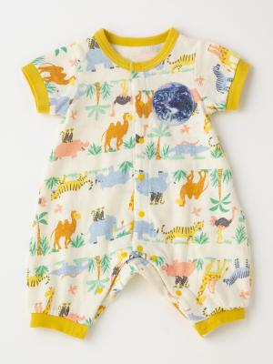 ロンパース・カバーオール|【BITZ】サファリボーダー柄ちびカバーオール|キナリ