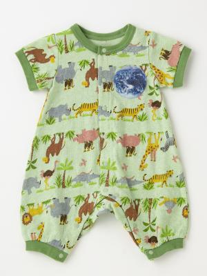 【BITZ】サファリボーダー柄ちびカバーオール51369