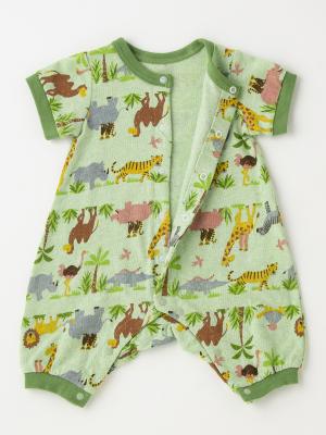 ロンパース・カバーオール|【BITZ】サファリボーダー柄ちびカバーオール