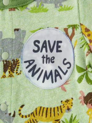 ロンパース・カバーオール|【BITZ】サファリボーダー柄ちびカバーオール