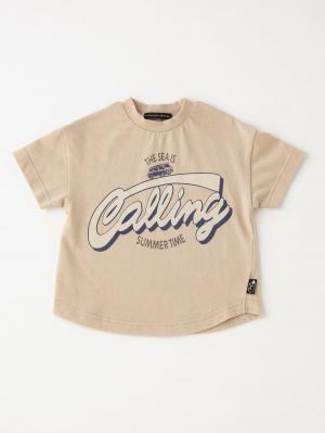 ベビートップス|Ampersand（アンパサンド）ロゴプリントTシャツ＆パンツセット|ベージュ