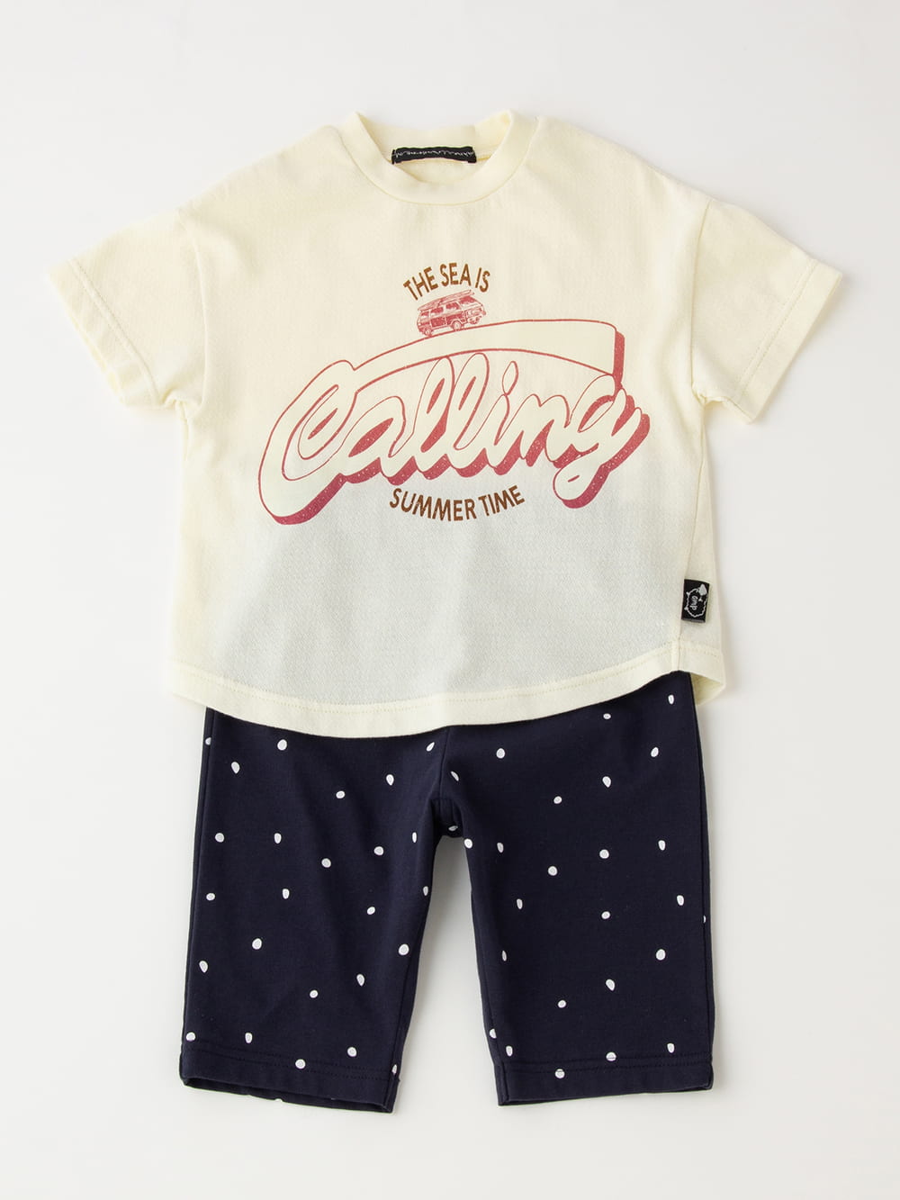 ベビートップス|Ampersand（アンパサンド）ロゴプリントTシャツ＆パンツセット|オフホワイト