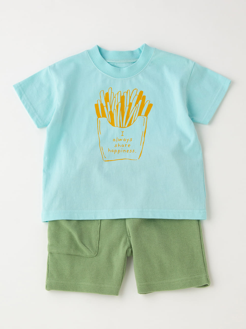 ベビートップス|Ampersand（アンパサンド）ワンマイルウェア Tシャツ＆パンツセット|ブルー