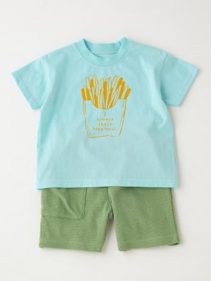 ベビートップス|Ampersand（アンパサンド）ワンマイルウェア Tシャツ＆パンツセット|ブルー