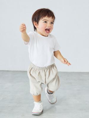 コンビ肌着・新生児/ベビー肌着|【親子コーデ可】ANGELIEBEオリジナル  リブテレコベーシック半袖ボディ|オフ