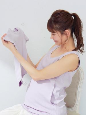 コンビ肌着・新生児/ベビー肌着|【親子コーデ可】ANGELIEBEオリジナル  リブテレコベーシック半袖ボディ|ラベンダー
