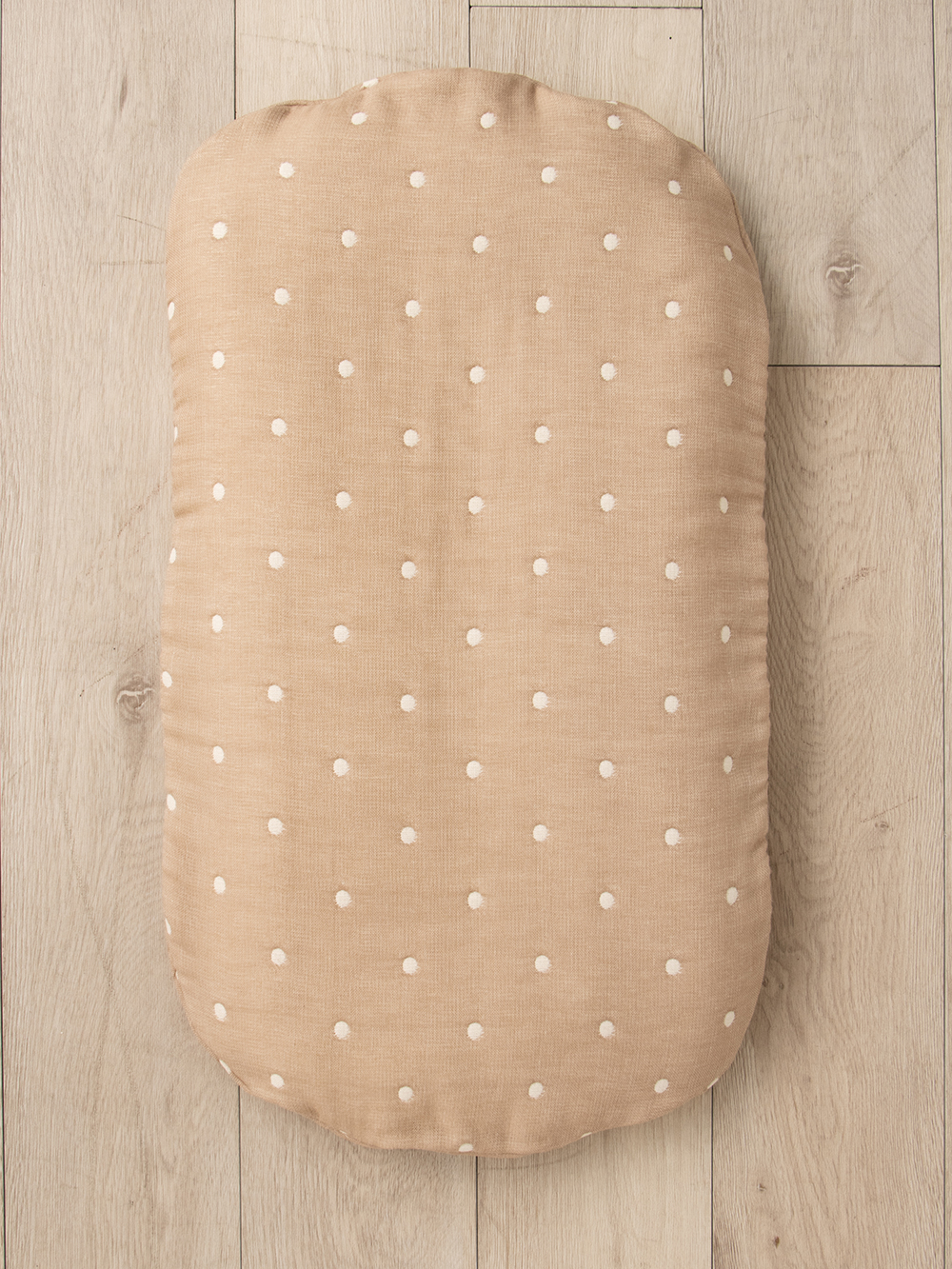 ベビーベッド・布団|【日本製】(エンジェリーベ オリジナル) ママらく抱っこ布団 プレミアム6重ガーゼ|ドットブラウン