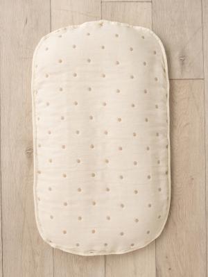 ベビーベッド・布団|【日本製】(エンジェリーベ オリジナル) ママらく抱っこ布団 プレミアム6重ガーゼ|ドットブラウン