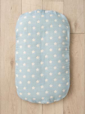 ベビーベッド・布団|【日本製】(エンジェリーベ オリジナル) ママらく抱っこ布団 プレミアム6重ガーゼ|スターブルー