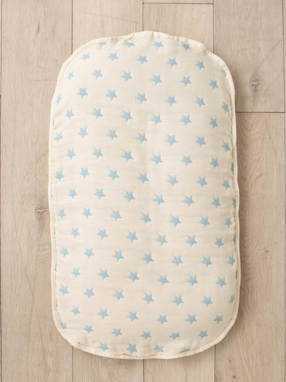 ベビーベッド・布団|【日本製】(エンジェリーベ オリジナル) ママらく抱っこ布団 プレミアム6重ガーゼ|スターブルー