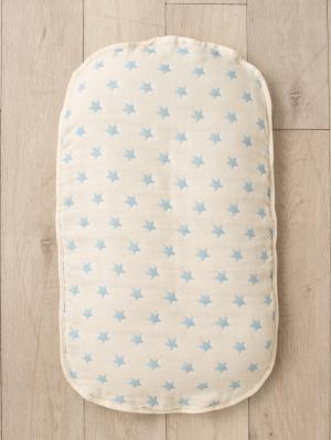 ベビーベッド・布団|【日本製】(エンジェリーベ オリジナル) ママらく抱っこ布団 プレミアム6重ガーゼ|スターブルー