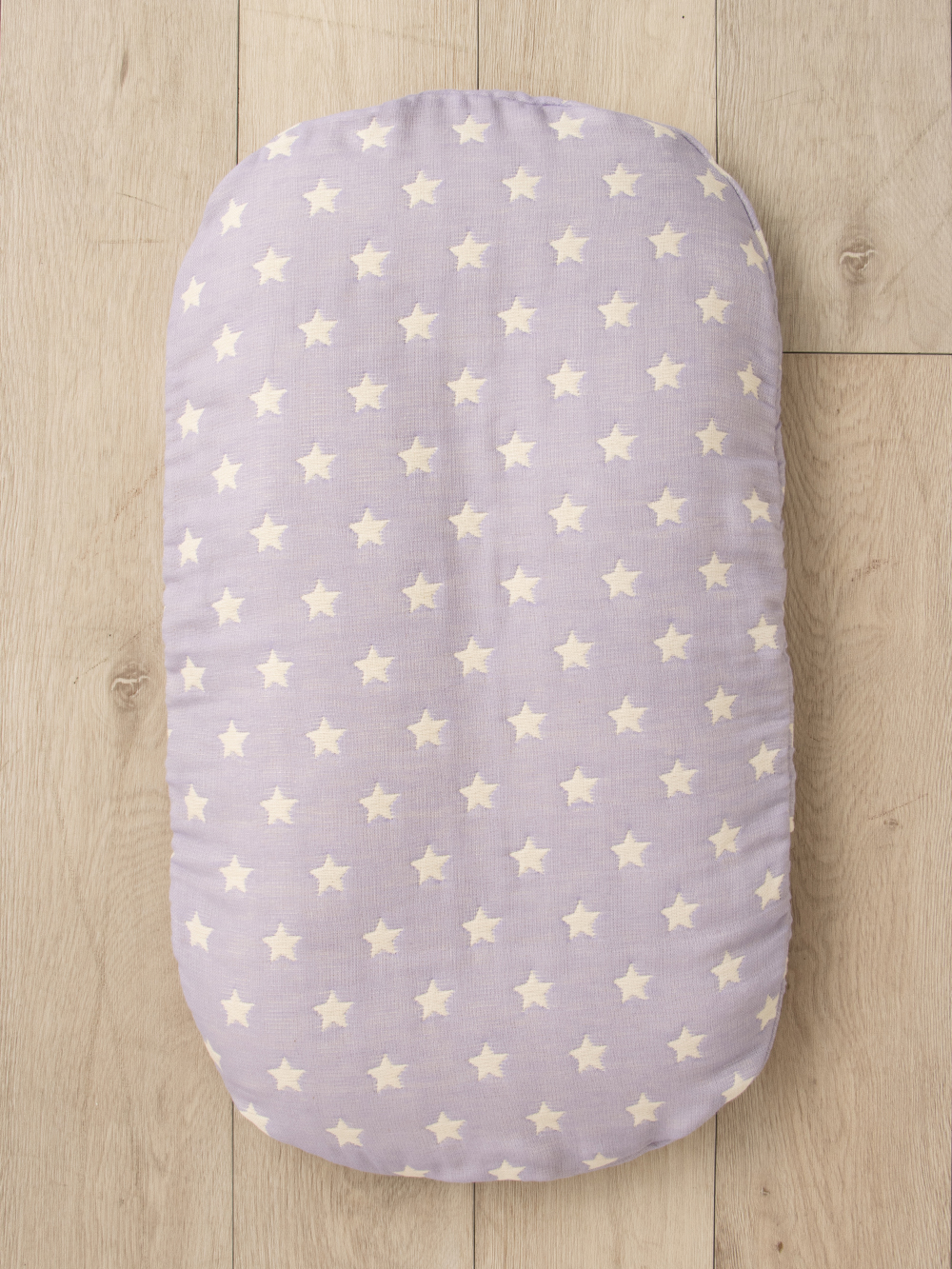 ベビーベッド・布団|【日本製】(エンジェリーベ オリジナル) ママらく抱っこ布団 プレミアム6重ガーゼ|スターラベンダー