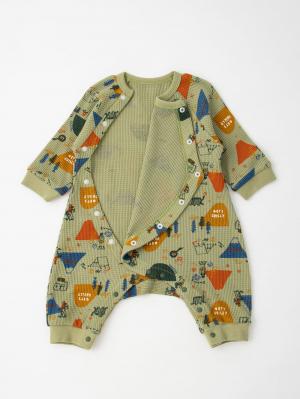 ロンパース・カバーオール|Ampersand（アンパサンド）キャンプ柄 前開きカバーオール