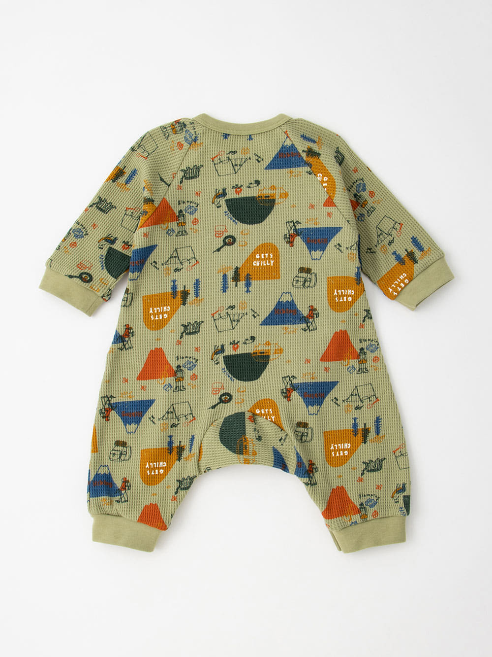 ロンパース・カバーオール|Ampersand（アンパサンド）キャンプ柄 前開きカバーオール