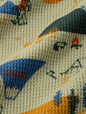 ロンパース・カバーオール|Ampersand（アンパサンド）キャンプ柄 前開きカバーオール