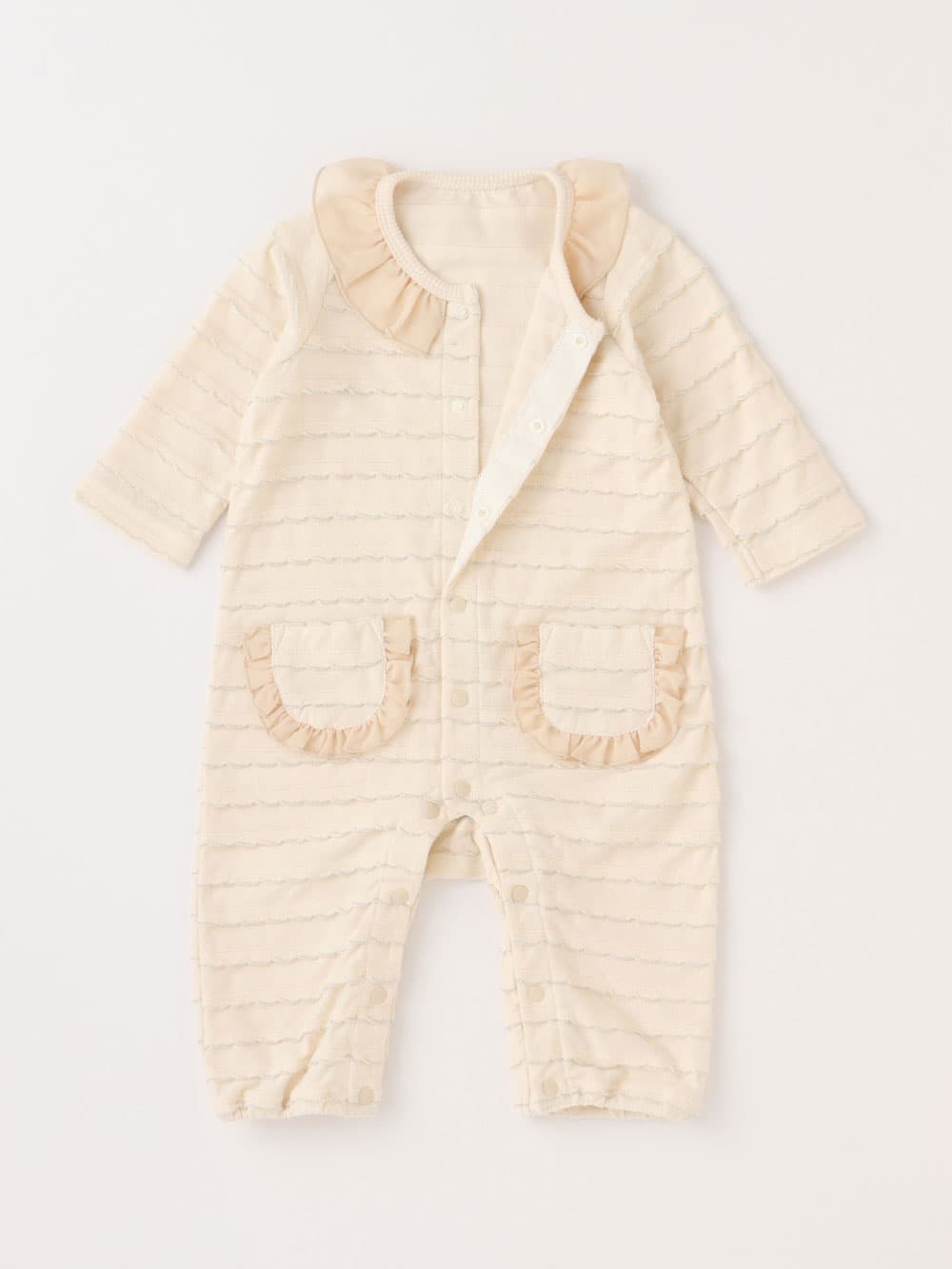 ロンパース・カバーオール|Kids zoo（キッズズー）フリルジャガードロンパース