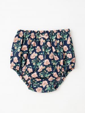 スタイ（よだれかけ）|coto cotte（コトコト）花柄フリルスタイ&ブルマ2点セット|ネイビー