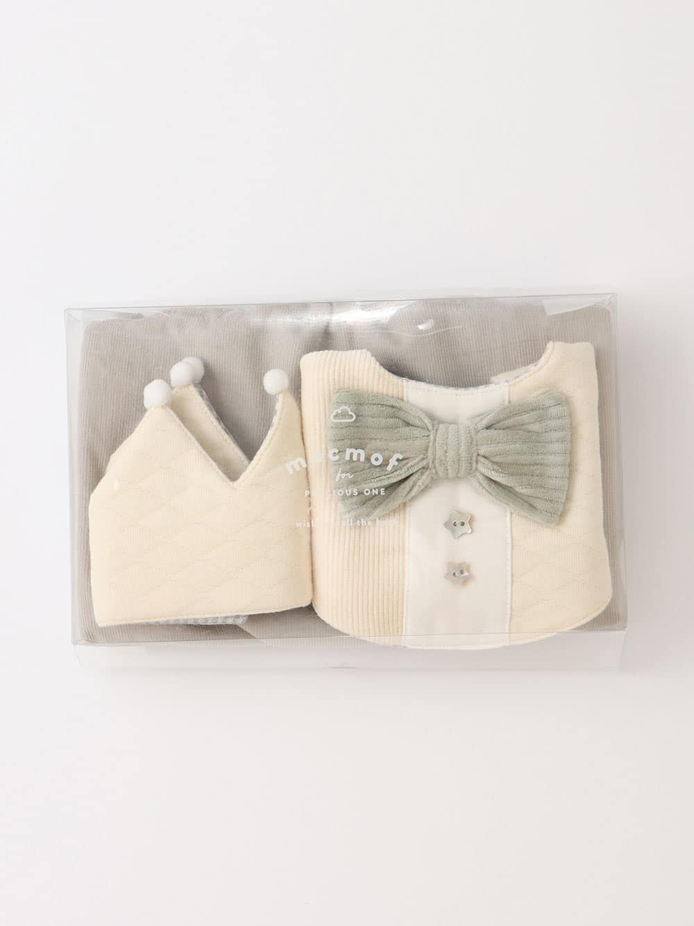 スタイ（よだれかけ）|moc mof（モクモフ）ネクタイスタイ ブルマ クラウン3点セット