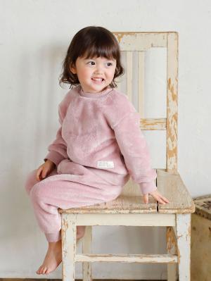ベビーパジャマ・スリーパー|Ampersand（アンパサンド）ボアフリース パジャマ|ピンク