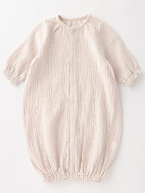 ツーウェイオール（2WAYオール）|【親子コーデ可】ぷくぷくダブルガーゼ ツーウェイオール（2wayオール） ロンパース|アイスベージュ