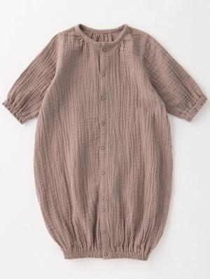 ツーウェイオール（2WAYオール）|【親子コーデ可】ぷくぷくダブルガーゼ ツーウェイオール（2wayオール） ロンパース|モカブラウン