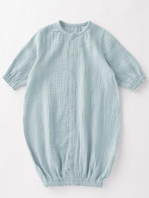 ツーウェイオール（2WAYオール）|【親子コーデ可】ぷくぷくダブルガーゼ ツーウェイオール（2wayオール） ロンパース|ペールブルー