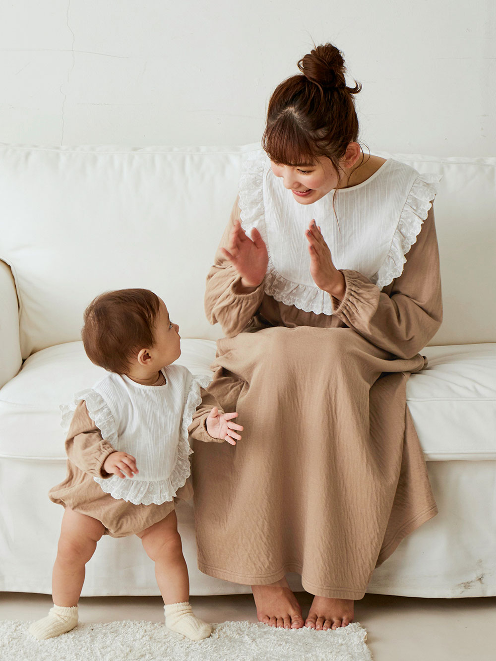 ロンパース カバーオール 親子コーデ可 接結ガーゼボディ ケープスタイセット ベビー服 新生児服 ベビー用品通販 エンジェリーベ 公式