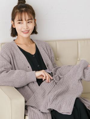 セレモニードレス|春 秋 冬 ロング ニット ドレス|スモーキーグレー