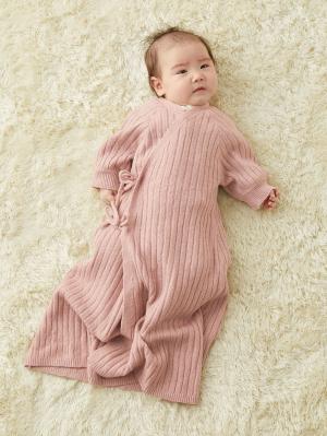 セレモニードレス|春 秋 冬 ロング ニット ドレス|スモーキーピンク