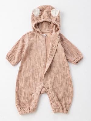 ロンパース・カバーオール|La Stella（ラ ステラ）ダブルガーゼ耳つきアニマル ロンパース