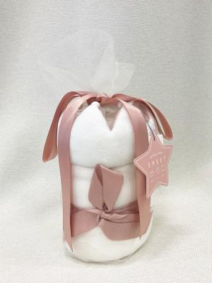 おくるみ|moc mof（モクモフ）ケーキ型ギフトセット おくるみ スタイ クラウン 3点セット|ピンク