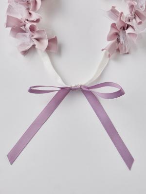 リボン ヘアクリップ 量産型 ピンク くすみピンク スモーキー